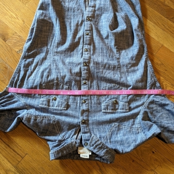 Ariat XL Fitted Blue Long Roll Sleeve Shirt w/ Snap Front & Decorative Stitching - Picture 8 of 13